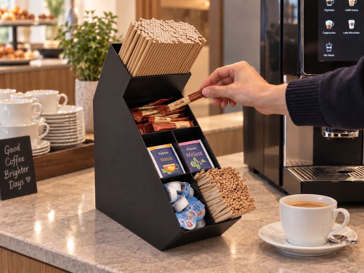 CUP KEEPER Organisateur pour station café, 6 compartiments, noir