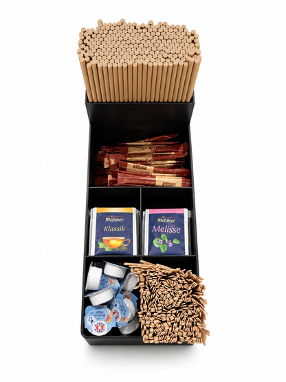 CUP KEEPER Organisateur pour station café, 6 compartiments, noir